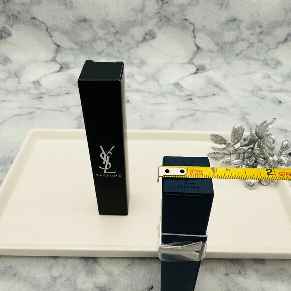 Yves Saint Laurent Y Parfums Navy Travel Case for Men, Silver Y Logo, Boxed-NEW - Picture 9 of 13